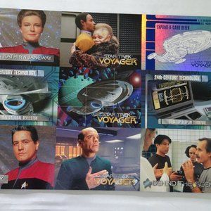 STAR TREK VOYAGER SEASON 1 SERIES 1 - 1995 SKYBOX UNCUT PROMO SHEET OF 9 CARDS